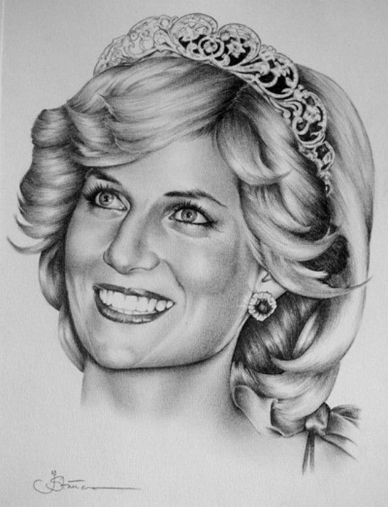 Pencil Drawing From Princess Diana - Art Collection