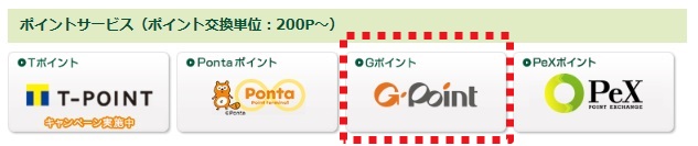 Gポイントをクリック Gポイントをクリック