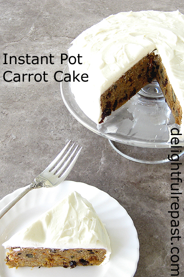 Carrot Cake - Instant Pot - with Cream Cheese Frosting / www.delightfulrepast.com