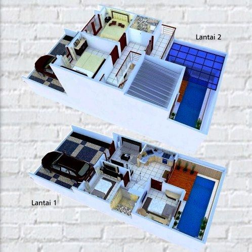 Contoh Gambar Denah Rumah Minimalis 3D 2 Lantai Contoh Gambar Denah Rumah Minimalis 3D 2 Lantai
