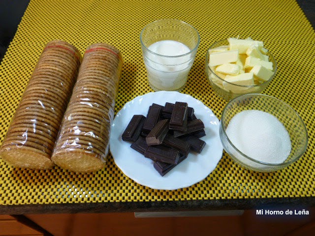 Ingredientes para hacer el salchichón de chocolate