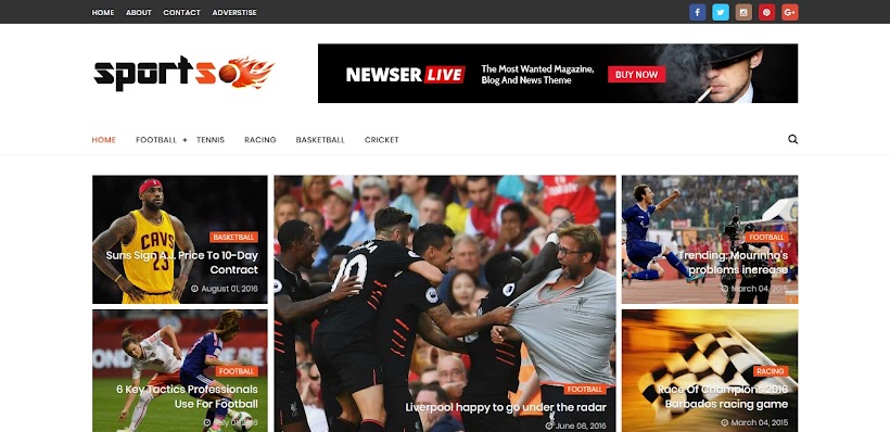 SportsMag Free Blogger Template