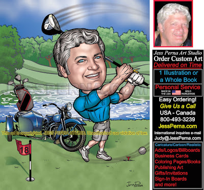 60th Birthday Golfer Gift Caricature Retirement Present
