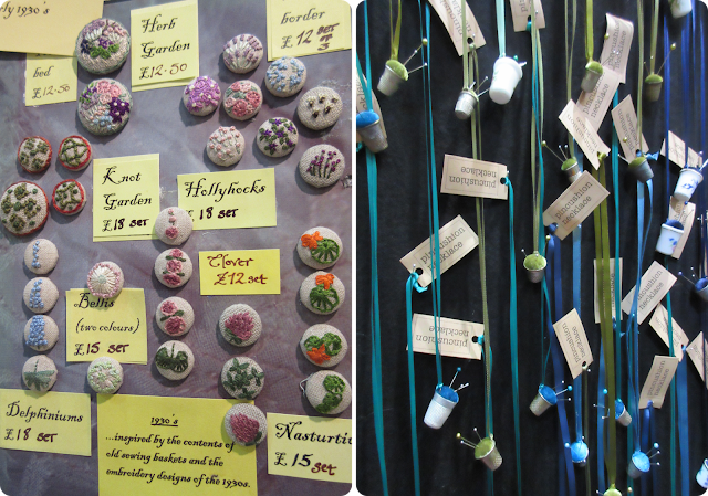 Embroidered buttons and pincushion necklaces - Knitting and Stitching Show