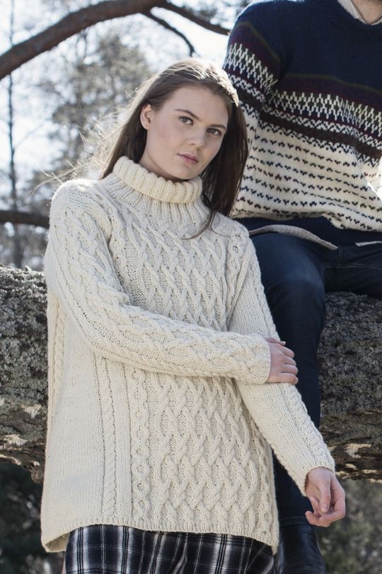 Irina: Cable knitting. Sweater.