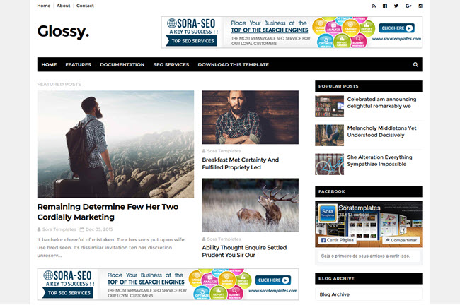 Glossy - Responsive Blogger Template