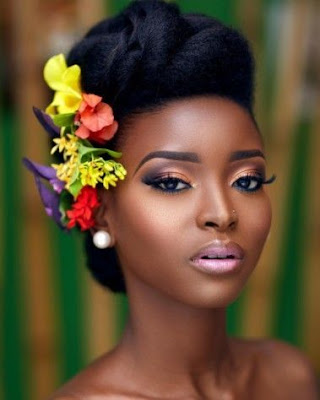 K'Mich Weddings -wedding planning - curly updo with flowers
