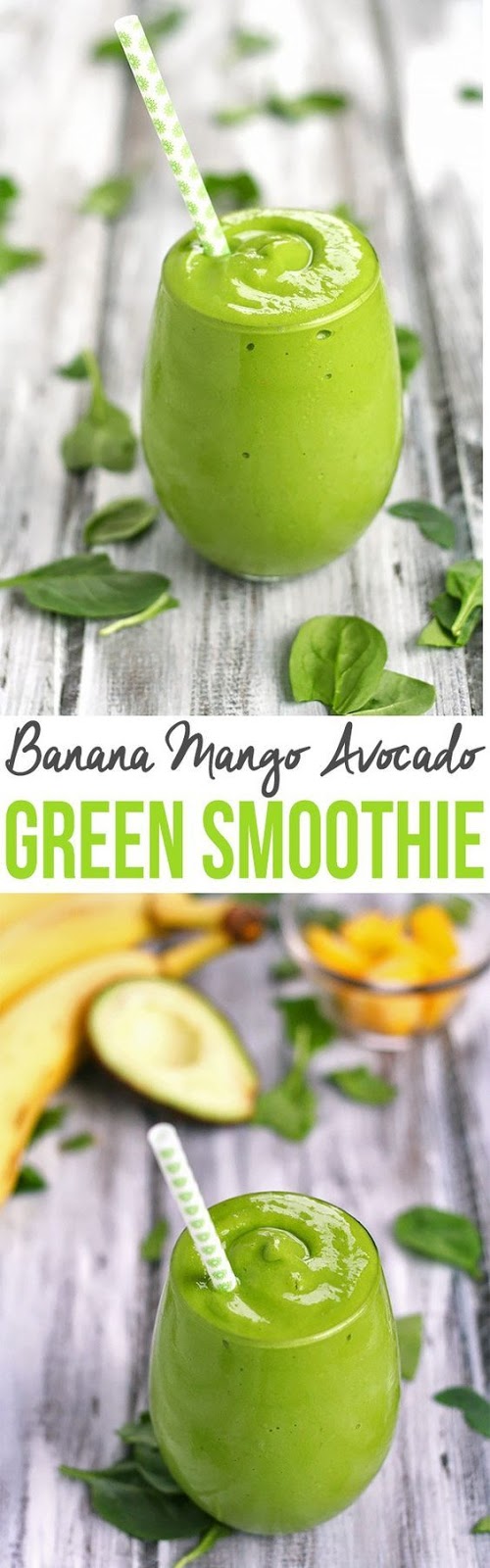 BANANA MANGO AVOCADO GREEN SMOOTHIE & A READER SURVEY