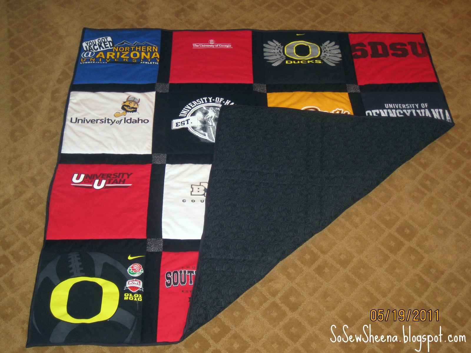 So Sew Sheena College TShirt Quilt