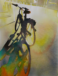 watercolor paintings watercolour french carter painting bicycle carol bike cycling watercolours watercolors artwork artist bikes pensieridifettosi landscape wall shadows canvas