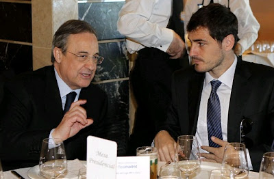 Florentino Perez and Iker Casillas having lunch