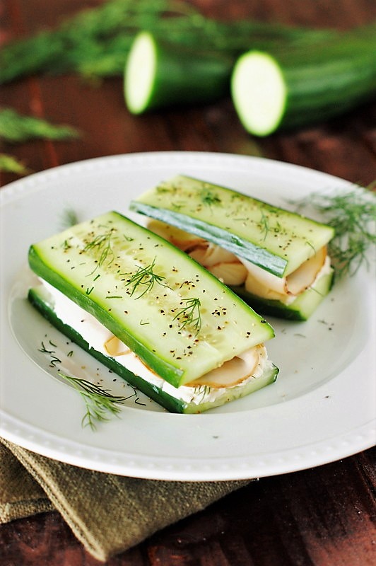 Low-Carb (No Bread) Smoked Turkey & Cucumber "Sandwiches" | The Kitchen is  My Playground