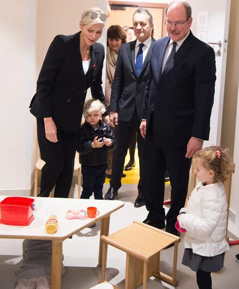 Prince Albert and Princess Charlene, their twins, Prince Jacques and Princess Gabriella visited a mini kindergarten