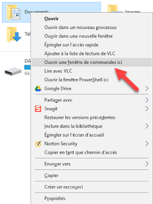Club Windows 10 - Articles, Trucs et astuces Windows 10 - Ouvrir une fenêtre de commandes dans le dossier de votre choix Club Windows 10 - Articles, Trucs et astuces Windows 10 - Ouvrir une fenêtre de commandes dans le dossier de votre choix