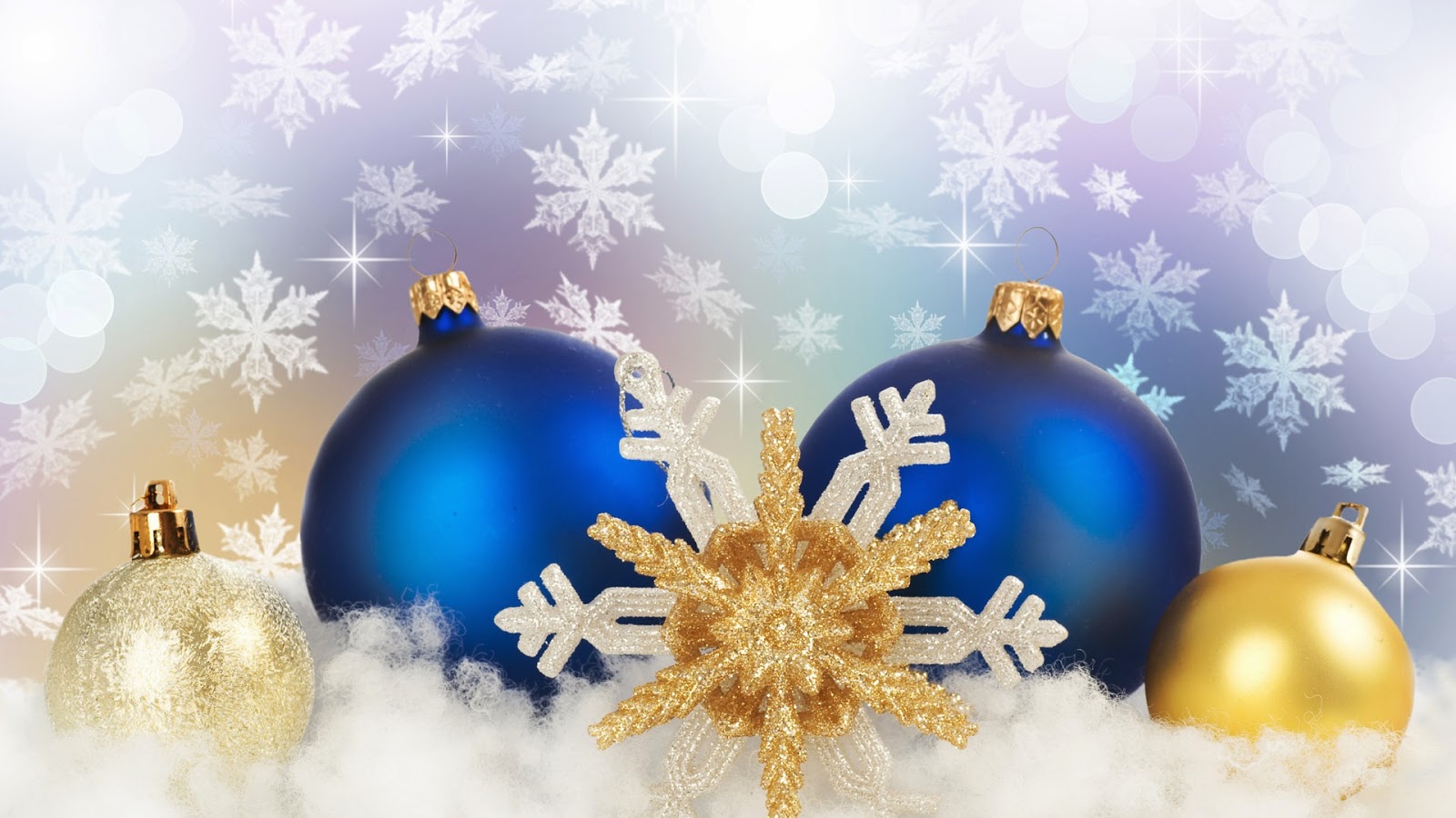 Wallpapers de Navidad - Feliz Navidad - Esferas navideñas azul y