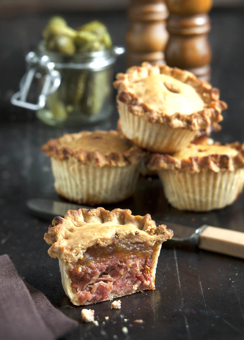 Chicken and ham hock pies