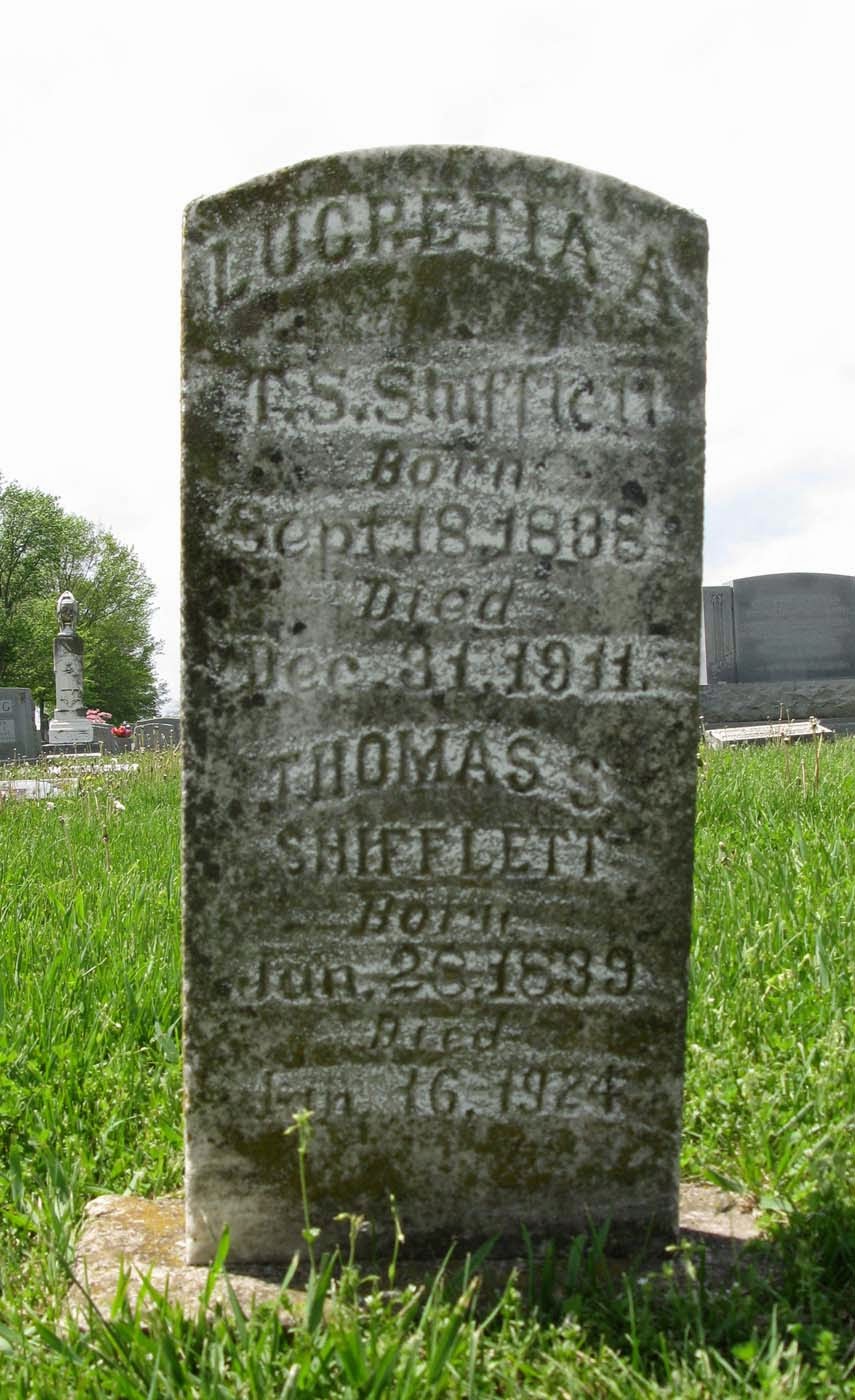 Lucretia Jollett and Thomas Shifflett tombstone McGaheysville, Virginia
