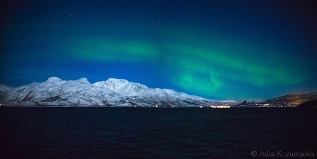 Orques Norvège paysage d'aurores boréales
