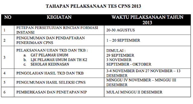 Pengumuman Hasil Tes TKD CPNS Honorer K2 dan Pelamar Umum 2013