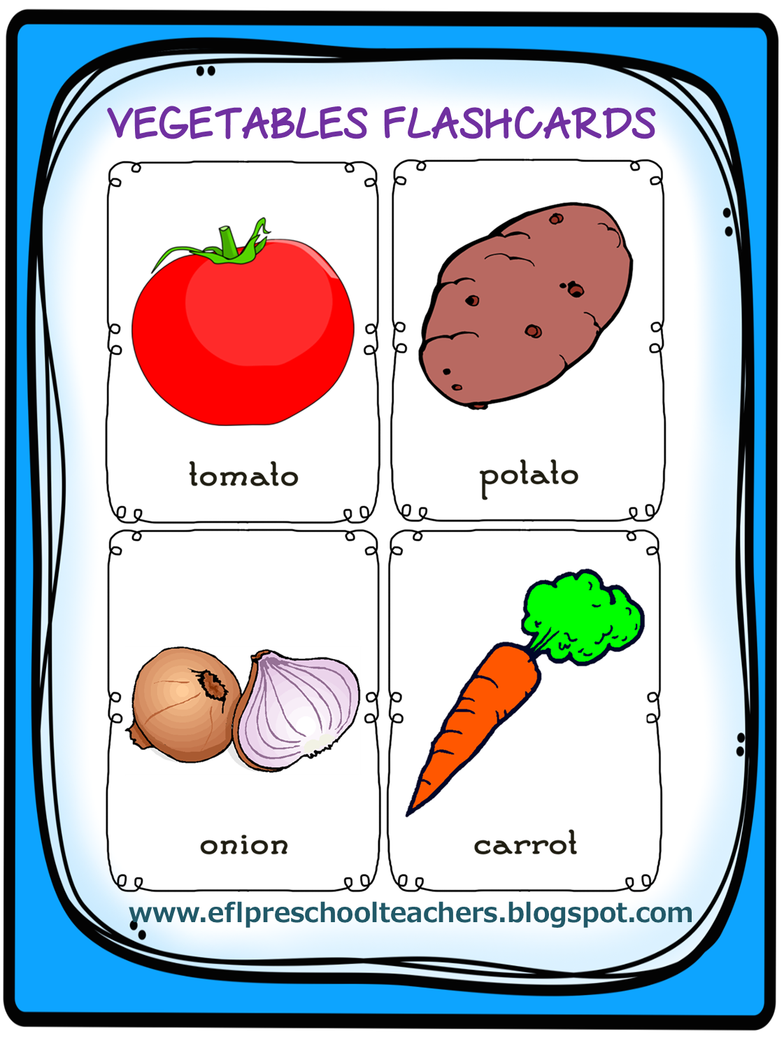 eslefl preschool teachers vegetables activities