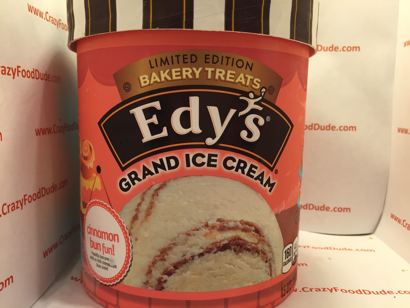 Crazy Food Dude Review Edy's (Dreyer's) Grand Cinnamon Bun Fun! Ice Cream