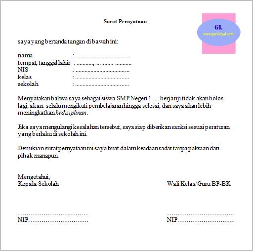 Contoh Surat Pernyataan Tidak Mengulangi Kesalahan Contoh Yul