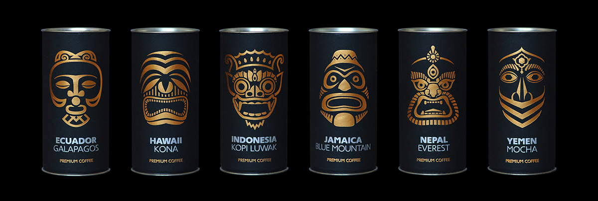 Exotic coffee collection by Paradise. Gourmet-club on Packaging of the ...