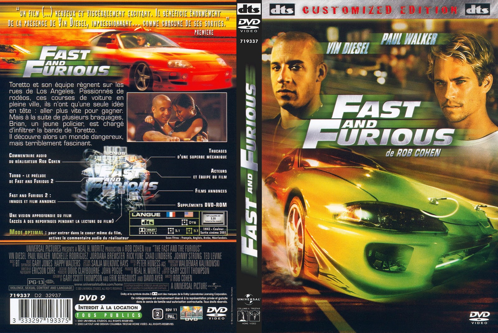 JAQUETTE DVD jaquette dvd Fast & furious JAQUETTE DVD jaquette dvd Fast & furious