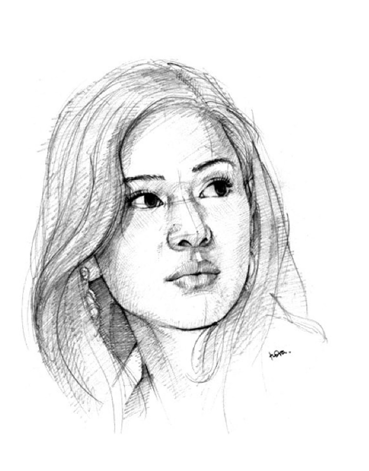 Gambar Sketsa  Muka Wanita  Sobsketsa