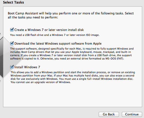 installer windows 7 sur mac os x bootcamp