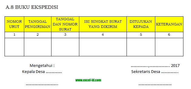 Contoh Format Buku Ekspedisi Sekolah