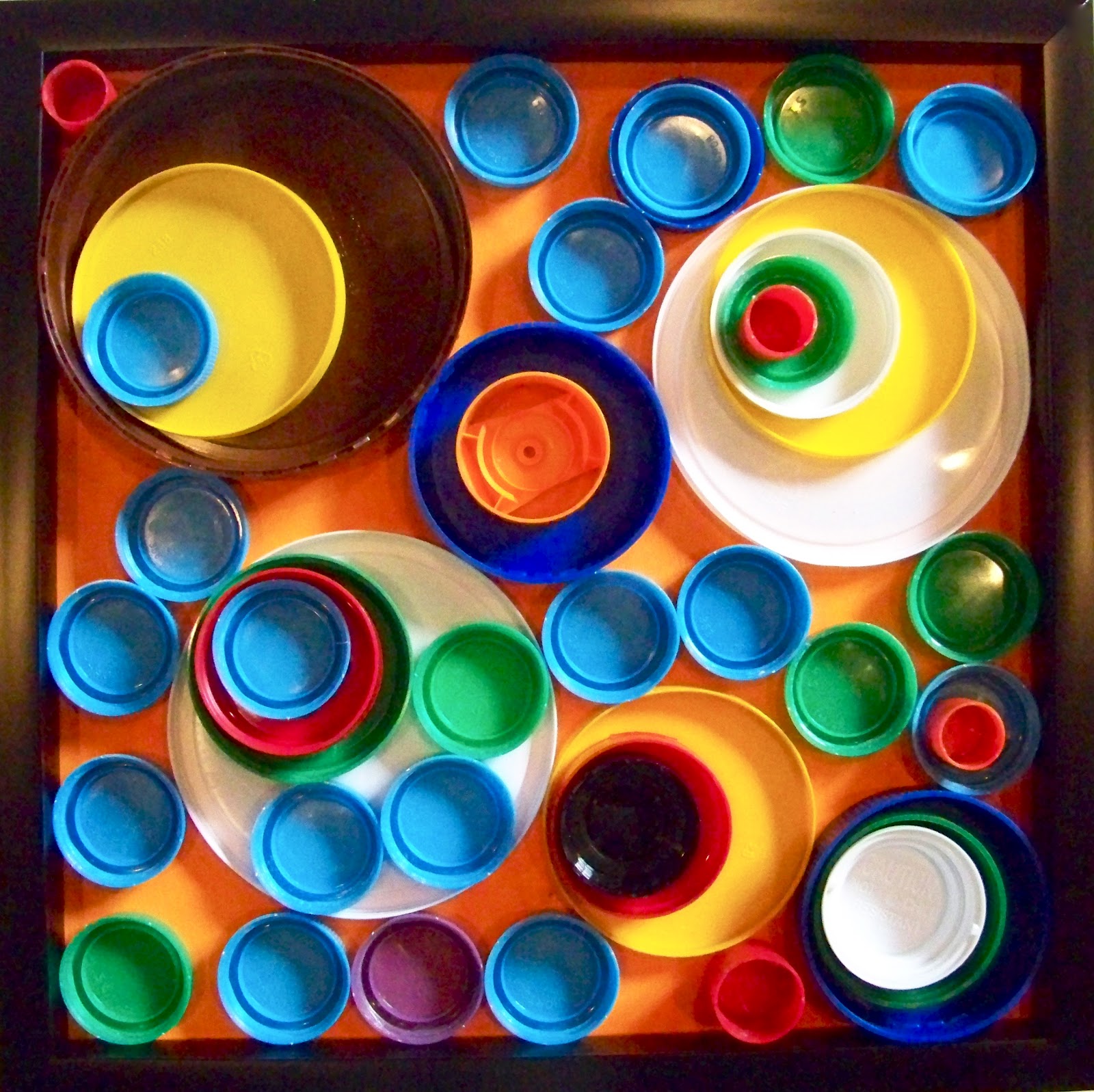 candice ashment art *Reduce *Reuse *Recycle Bottle Cap Art (DIY Wall