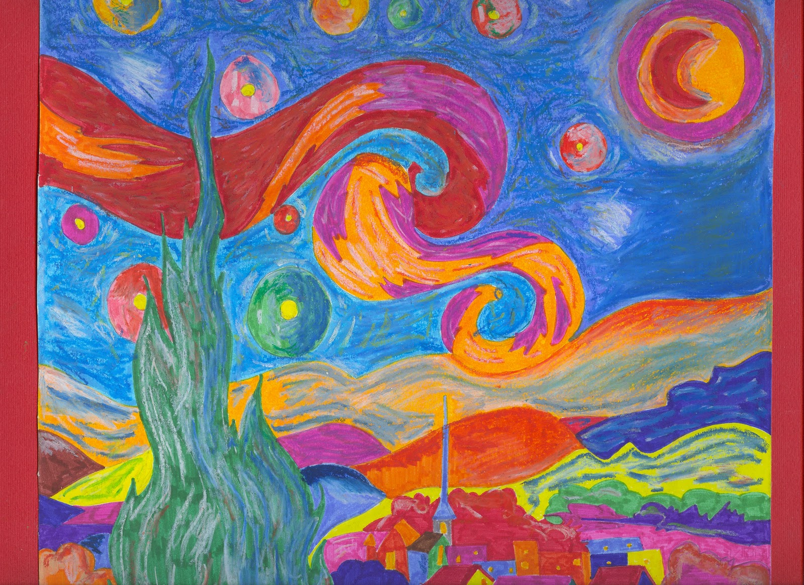 artisticascuola Sotto le stelle con Van Gogh. Van gogh, Pastelli a olio, Notti stellate