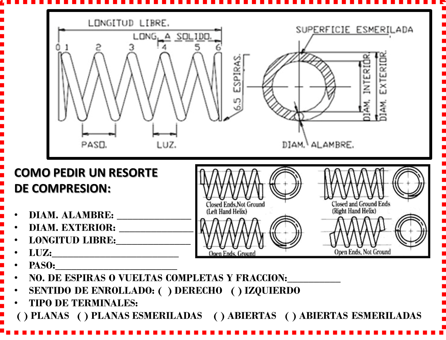 Como pedir un resorte de Compresion....