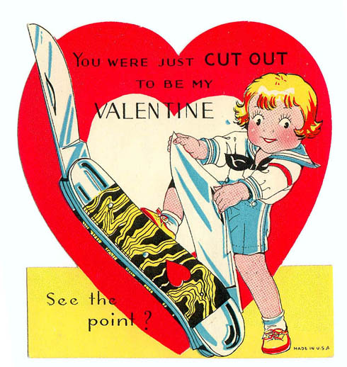 Funny Vintage Valentine Cards: Meat and Weapons ~ Vintage ...