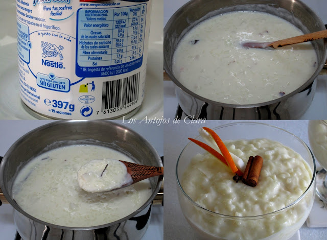 Preparación arroz con leche