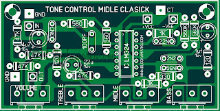 Tone Control Mono With Midle Clasik Layout PCB