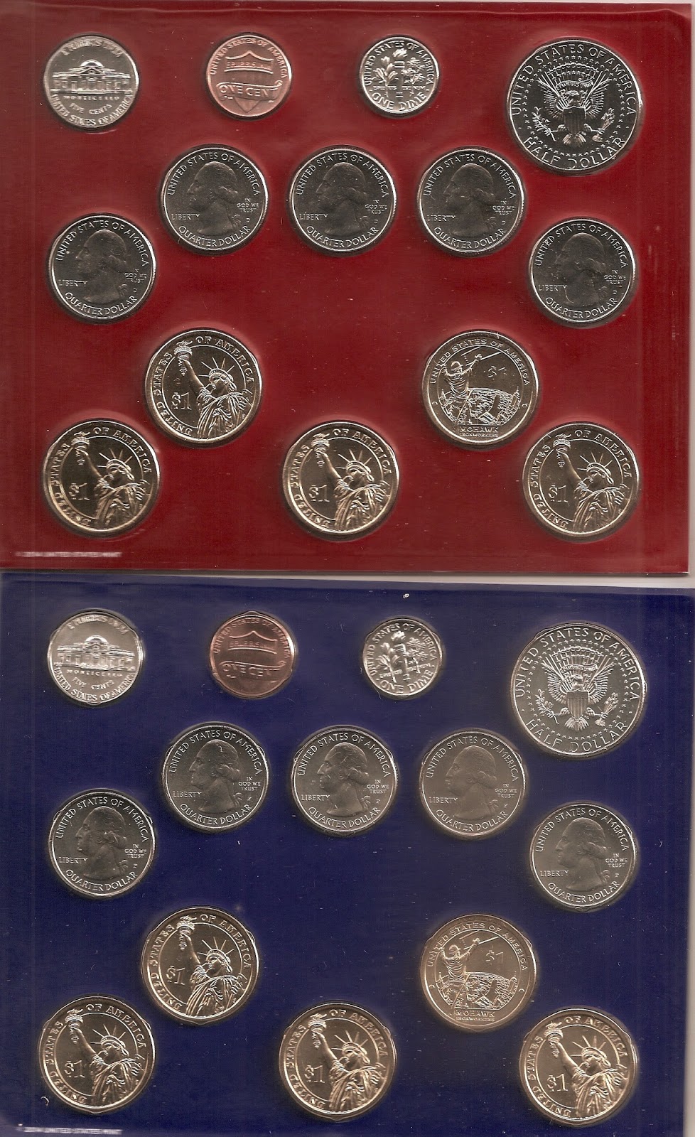 2011 U.S Mint Set 28 coins 14 each from "P" and "D" Complete and Original