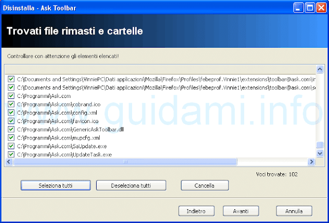 Revo Uninstaller file e cartelle rimasti