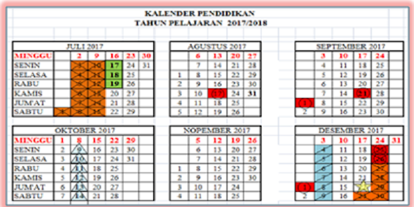 Kalender Pendidikan 2019/2020 Jenjang TK SD SMP SMA SMK Lengkap