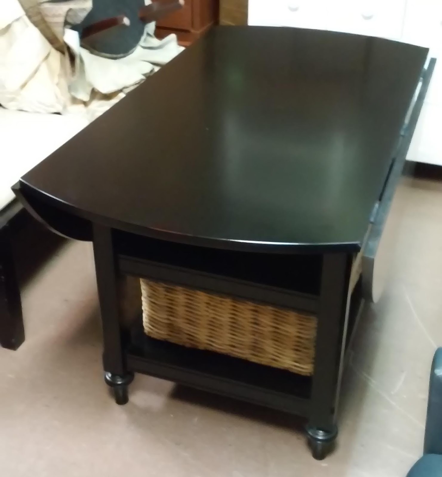 UHURU FURNITURE & COLLECTIBLES SOLD Pottery Barn Drop Leaf Table with