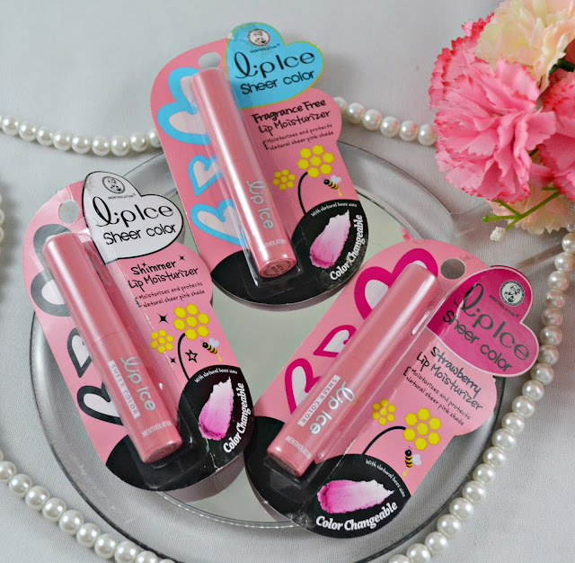 Lip Ice Sheer Color Fragrance Free, Strawberry and Shimmer All About