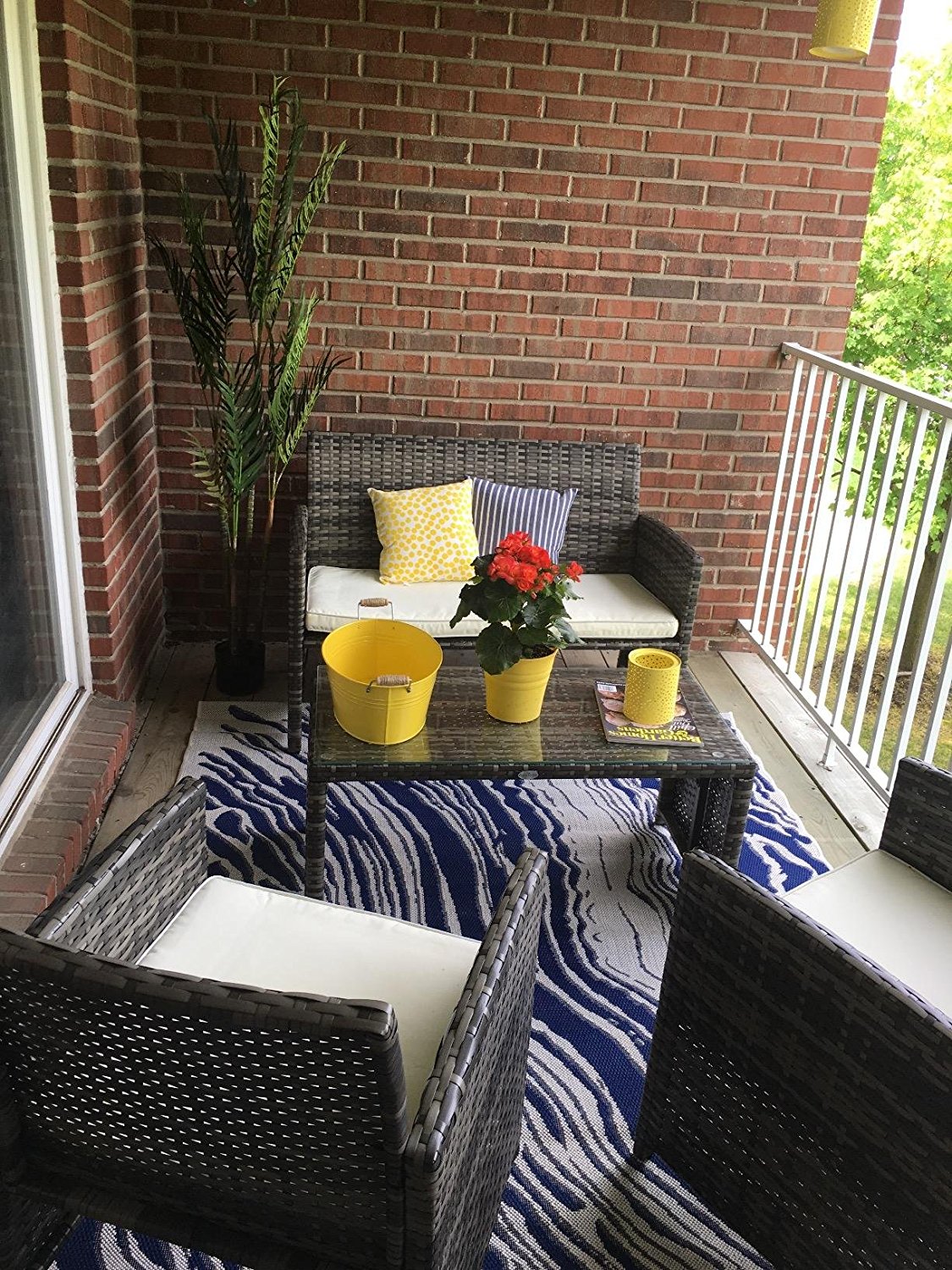 Luxury Furniture Review PATIOROMA 4pc Rattan Sectional Furniture Set