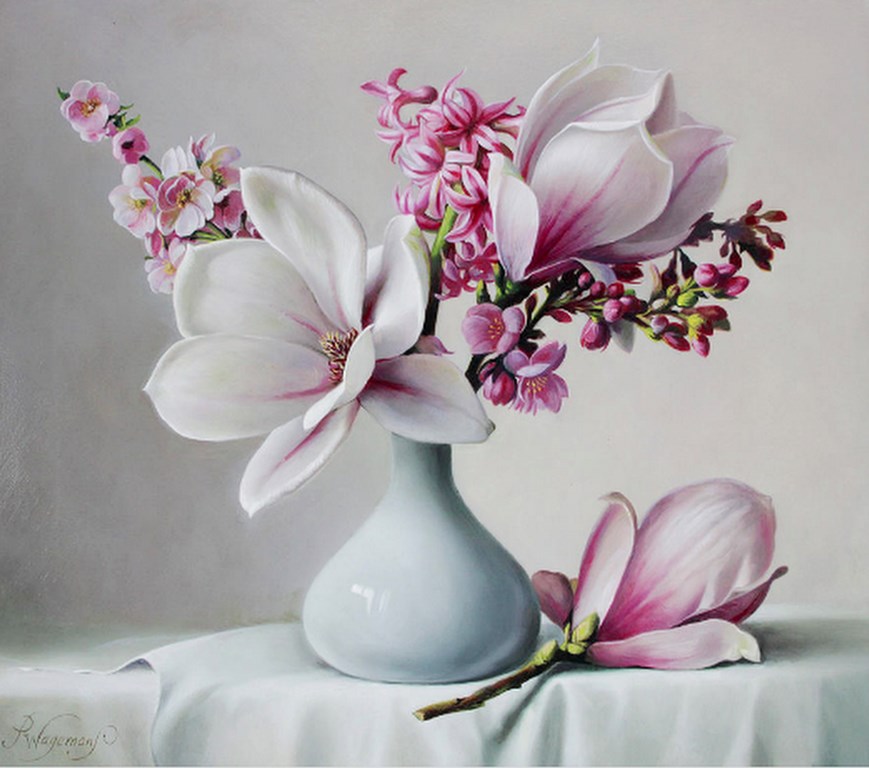 Imágenes Arte Pinturas: "Hiperrealistas" cuadros de flores
