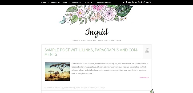 Ingrid Free Blogger Template