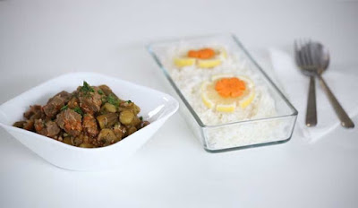 Bamyeah (okra stew with Sunwhite vermicelli rice) Recipe melt the butter or ghee over medium heat and add the vermicelli pasta stirring it for Bamyeah (okra stew with Sunwhite vermicelli rice) Recipe
