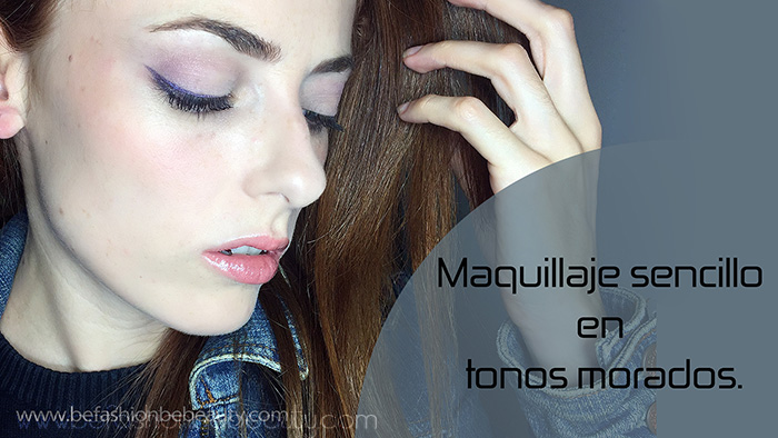 Maquillaje sencillo en tonos morados. Maquillaje sencillo en tonos morados.