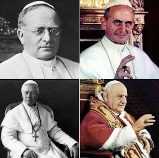 Pope Pius XI, Pope Paul VI, Pope St. John XXIII and Pope St. Pius X