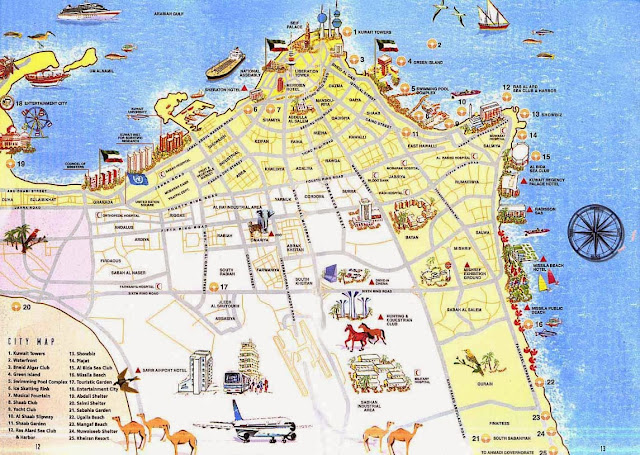 Mapa da cidade de Kuwait