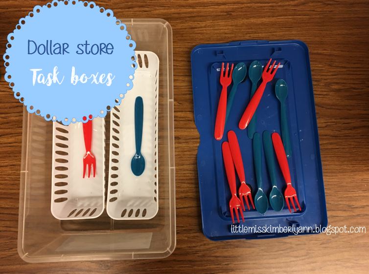 Little Miss Kim's Class Dollar Store Task Boxes for Special Education